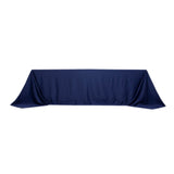 90x156inch Navy Blue Seamless Lamour Satin Rectangle Tablecloth for 8 Foot Table