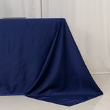 90x156inch Navy Blue Seamless Lamour Satin Rectangle Tablecloth for 8 Foot Table