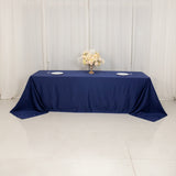 90x156inch Navy Blue Seamless Lamour Satin Rectangle Tablecloth for 8 Foot Table