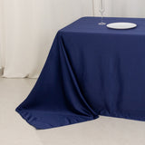 90x156inch Navy Blue Seamless Lamour Satin Rectangle Tablecloth for 8 Foot Table