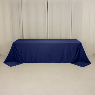 <h3 style="margin-left:0px;"><strong>Luxurious Navy Blue Lamour Satin Rectangle Tablecloth 90"x156"</strong>