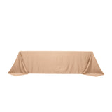 90x156inch Nude Seamless Lamour Satin Rectangle Tablecloth for 8 Foot Table