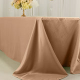 90x156inch Nude Seamless Lamour Satin Rectangle Tablecloth for 8 Foot Table