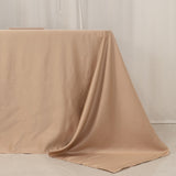 90x156inch Nude Seamless Lamour Satin Rectangle Tablecloth for 8 Foot Table