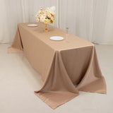 90x156inch Nude Seamless Lamour Satin Rectangle Tablecloth for 8 Foot Table