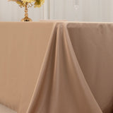 90x156inch Nude Seamless Lamour Satin Rectangle Tablecloth for 8 Foot Table