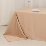 90x156inch Nude Seamless Lamour Satin Rectangle Tablecloth for 8 Foot Table