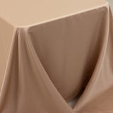 90x156inch Nude Seamless Lamour Satin Rectangle Tablecloth for 8 Foot Table