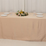 90x156inch Nude Seamless Lamour Satin Rectangle Tablecloth for 8 Foot Table