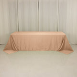 90x156inch Nude Seamless Lamour Satin Rectangle Tablecloth for 8 Foot Table