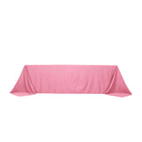 90x156inch Pink Seamless Lamour Satin Rectangle Tablecloth for 8 Foot Table