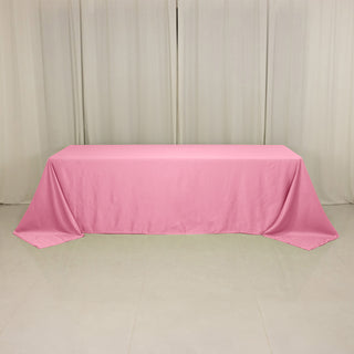 <h3 style="margin-left:0px;"><strong>Luxurious Pink Lamour Satin Rectangle Tablecloth 90"x156"</strong>