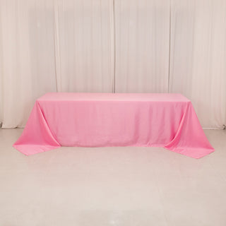 <h3 style="margin-left:0px;"><strong>Luxurious Pink Lamour Satin Rectangle Tablecloth 90"x156"</strong>