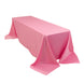 90x156inch Pink Seamless Lamour Satin Rectangle Tablecloth for 8 Foot Table