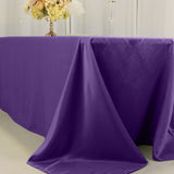 90x156inch Purple Seamless Lamour Satin Rectangle Tablecloth for 8 Foot Table