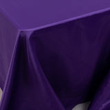 90x156inch Purple Seamless Lamour Satin Rectangle Tablecloth for 8 Foot Table