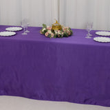 90x156inch Purple Seamless Lamour Satin Rectangle Tablecloth for 8 Foot Table