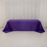 90x156inch Purple Seamless Lamour Satin Rectangle Tablecloth for 8 Foot Table