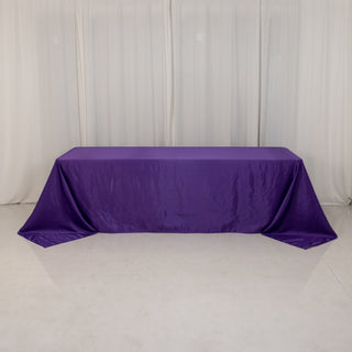 <h3 style="margin-left:0px;"><strong>Luxurious Purple Lamour Satin Rectangle Tablecloth 90"x156"</strong>