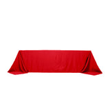 90x156inch Red Seamless Lamour Satin Rectangle Tablecloth for 8 Foot Table