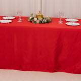 90x156inch Red Seamless Lamour Satin Rectangle Tablecloth for 8 Foot Table