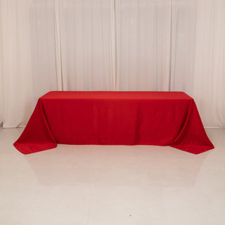 <h3 style="margin-left:0px;"><strong>Luxurious Red Lamour Satin Rectangle Tablecloth 90"x156"</strong>