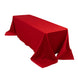 90x156inch Red Seamless Lamour Satin Rectangle Tablecloth for 8 Foot Table