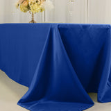 90x156inch Royal Blue Seamless Lamour Satin Rectangle Tablecloth for 8 Foot Table