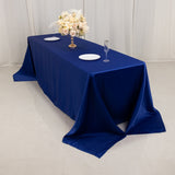 90x156inch Royal Blue Seamless Lamour Satin Rectangle Tablecloth for 8 Foot Table