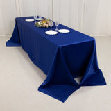 90x156inch Royal Blue Seamless Lamour Satin Rectangle Tablecloth for 8 Foot Table