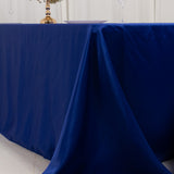 90x156inch Royal Blue Seamless Lamour Satin Rectangle Tablecloth for 8 Foot Table