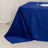 90x156inch Royal Blue Seamless Lamour Satin Rectangle Tablecloth for 8 Foot Table