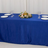 90x156inch Royal Blue Seamless Lamour Satin Rectangle Tablecloth for 8 Foot Table