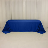 90x156inch Royal Blue Seamless Lamour Satin Rectangle Tablecloth for 8 Foot Table