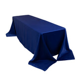 90x156inch Royal Blue Seamless Lamour Satin Rectangle Tablecloth for 8 Foot Table