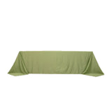 90x156inch Sage Green Seamless Lamour Satin Rectangle Tablecloth for 8 Foot Table