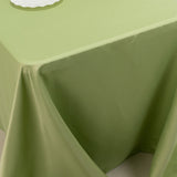 90x156inch Sage Green Seamless Lamour Satin Rectangle Tablecloth for 8 Foot Table