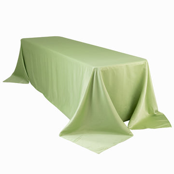 Lamour Satin 90"x156" Rectangle Tablecloth Sage Green - Luxurious, Soft Seamless Table Cover