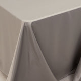 90x156inch Silver Seamless Lamour Satin Rectangle Tablecloth for 8 Foot Table