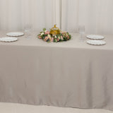 90x156inch Silver Seamless Lamour Satin Rectangle Tablecloth for 8 Foot Table