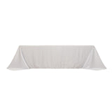 90x156inch White Seamless Lamour Satin Rectangle Tablecloth for 8 Foot Table