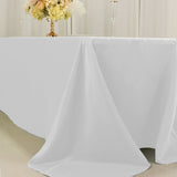 90x156inch White Seamless Lamour Satin Rectangle Tablecloth for 8 Foot Table