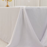 90x156inch White Seamless Lamour Satin Rectangle Tablecloth for 8 Foot Table