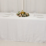 90x156inch White Seamless Lamour Satin Rectangle Tablecloth for 8 Foot Table