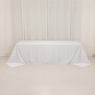 <h3 style="margin-left:0px;"><strong>Luxurious White Lamour Satin Rectangle Tablecloth 90"x156"</strong>