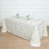 90x132Inch Ivory Leaf Petal Taffeta Rectangle Tablecloth