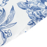 120inch White Blue French Toile Polyester Round Tablecloth