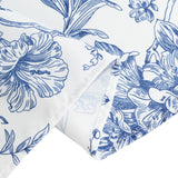 120inch White Blue French Toile Polyester Round Tablecloth