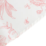 120inch White Pink French Toile Polyester Round Tablecloth