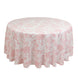 120inch White Pink French Toile Polyester Round Tablecloth